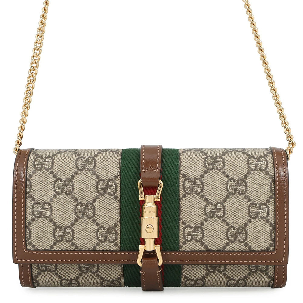 Gucci Chain Wallet Jackie GG Supreme Leather